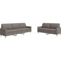 Syfax Ensemble de canapés 2 pcs taupe tissu