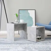 vidaXL Ensemble table basse gris béton 48x30x45 cm Bois composite - Table basse - Tables basses - Table à café