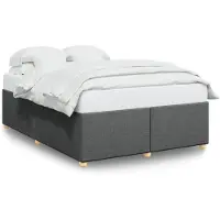 Syfax Cadre de lit sans matelas gris foncé 140x190 cm tissu