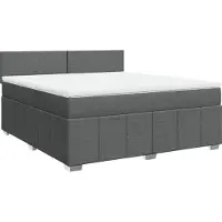 vidaXL Lit boxspring avec matelas gris foncé 180x200 cm Tissu