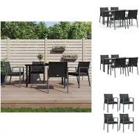 vidaXL Ensemble de jardin 5 pièces avec coussins Poly rotin et acier - Ensemble de meubles de jardin