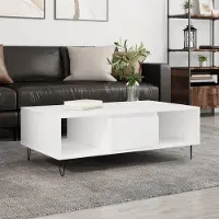 Prolenta Maison Exclusive - Table basse blanche 104x60x35 cm Matériau dérivé du bois
