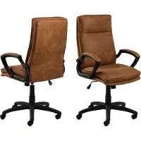 Molecule Brad Chaise de bureau avec accoudoirs, marron.