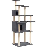 Syfax Arbre à chat avec griffoirs en sisal Gris foncé 166 cm