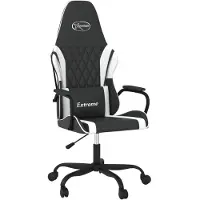 Syfax Chaise de jeu de massage Noir et blanc Similicuir