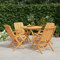 Prolenta Maison Exclusive - Ensemble de salle à manger de jardin 5 pièces en teck massif