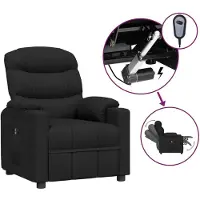 Syfax Fauteuil inclinable électrique Noir Tissu