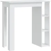 Syfax Table de bar et étagère Blanc 102x50x103,5 cm Bois d'ingénierie
