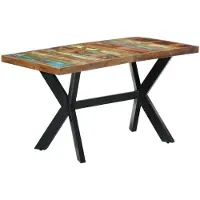 Prolenta Maison Exclusive - Table à manger 140 x 70 x 75 cm en bois ancien massif