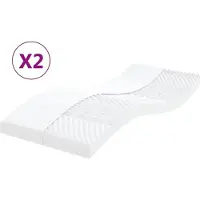 Syfax Matelas en mousse 2 pcs blanc 100x200 cm 7 zones dureté 20 ILD