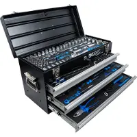 Bgs Mallette à outils en métal 3 tiroirs avec 143 outils - 3318