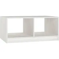 Syfax Table basse blanc 75x50x33,5 cm bois de pin massif