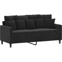 vidaXL Canapé 2 places noir 140 cm velours