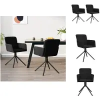 vidaXL Chaise de salle à manger 2 pcs. Pivotant Noir Velours - Chaises de salle à manger