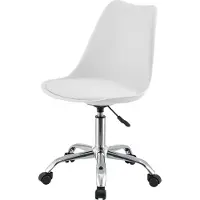 En.casa Chaise de bureau Atherton Réglable en hauteur Chaise de bureau en similicuir blanc