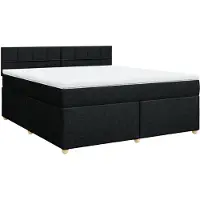 vidaXL Lit boxspring avec matelas noir 180x200 cm Tissu