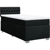 Syfax Sommier à lattes de lit avec matelas Noir 90x190 cm Tissu