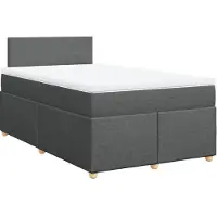 vidaXL Lit boxspring avec matelas gris foncé 120x190 cm Tissu