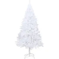 The Living Store Arbre de Noël artificiel avec branches épaisses Blanc 180 cm PVC