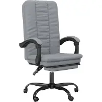 vidaXL Chaise de bureau avec fonction chaise longue gris clair tissu