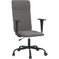 Syfax Chaise de bureau réglable en hauteur gris foncé tissu