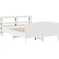 Syfax Cadre de lit sans matelas blanc 120x190 cm bois de pin massif