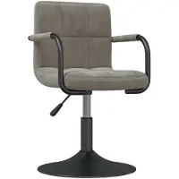 Syfax Tabouret de bar Gris clair Velours