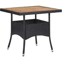 Syfax Table d'extérieur Noir Résine tressée et bois d'acacia solide
