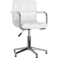 vidaXL Chaise de bureau Pivotante Blanc Similicuir