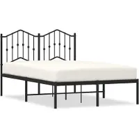 Syfax Cadre de lit métal sans matelas avec tête de lit noir 120x190cm