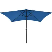 Prolenta Maison Exclusive - Parasol avec LED et mât en acier, bleu azur, 2 x 3 m