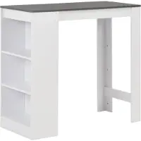 Prolenta Maison Exclusive - Table de bar avec étagère Blanc 110x50x103 cm