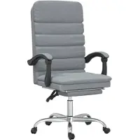 Syfax Fauteuil de massage inclinable de bureau Gris clair Tissu
