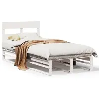 vidaXL Lit en pin massif sans matelas blanc 90x200 cm