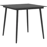 Prolenta Maison Exclusive - Table de jardin 80 x 80 x 74 cm, acier et verre
