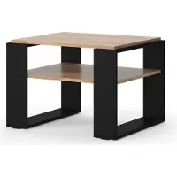 Vicco Table basse Helm Chêne de force doré 65.6x55.8cm avec tablette, Model 49992