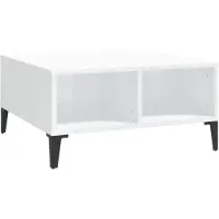 Syfax Table basse blanc brillant 60x60x30 cm bois d'ingénierie
