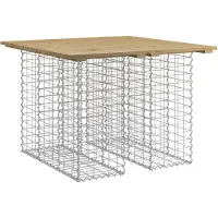 Syfax Table de jardin Gabion Design 100x102x72 cm Bois de pin imprégné