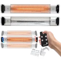 Arebos Chauffage infrarouge 2000W noir avec télécommande & 2 niveaux de chauffage