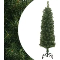 Prolenta Maison Exclusive - Sapin de Noël artificiel élancé avec support, vert, 150 cm, PVC