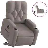 Syfax Fauteuil inclinable électrique taupe tissu