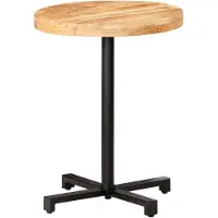 Syfax Table de bistro Ronde Ø60x75 cm Bois de manguier brut