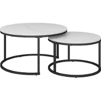 Vicco Set de tables basses Montreal Blanc 77x40cm 2 pièces, Model 41522