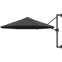 Prolenta Maison Exclusive - Parasol à fixation murale avec mât métallique 300 cm anthracite