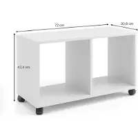 Vicco Table basse Blanc 72x30.8cm, Model 34159