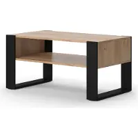 Vicco Table basse Olli Chêne de force doré 92x52.4cm avec tablette, Model 49989