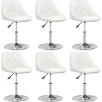Syfax Chaises à manger lot de 6 blanc similicuir