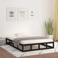 Prolenta Maison Exclusive - Lit en bois massif noir 180x200 cm