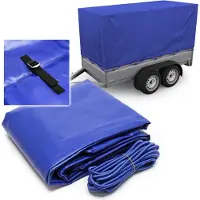 Wiltec Bâche de protection extérieure Remorque 2075x1140x900mm Sangle Boucle coulissante Courroie en caoutchouc Housse Hydrofuge Résistance Intempéries Anti-vol