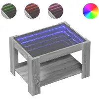 Syfax Table basse avec LED sonoma gris 73x53x45 cm bois d'ingénierie